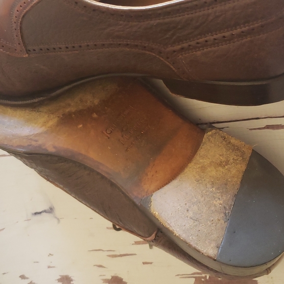 Johnston & Murphy 12 toe cap patent ant textured soft leather formal men… - Picture 6 of 8